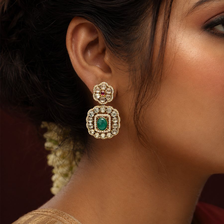 Swarna Gold Drop Earrings