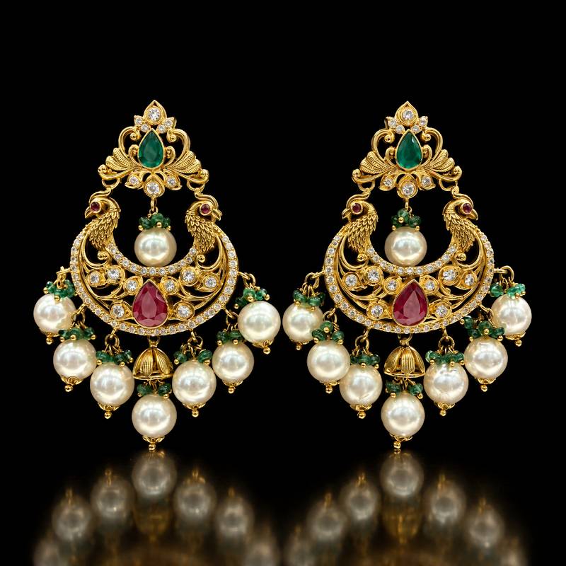 Kavitha Gold Jhumka Earrings