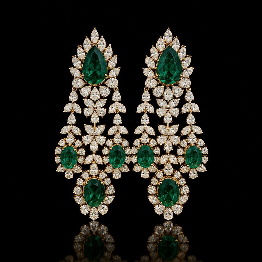Suneetha Gold Chandelier Earrings