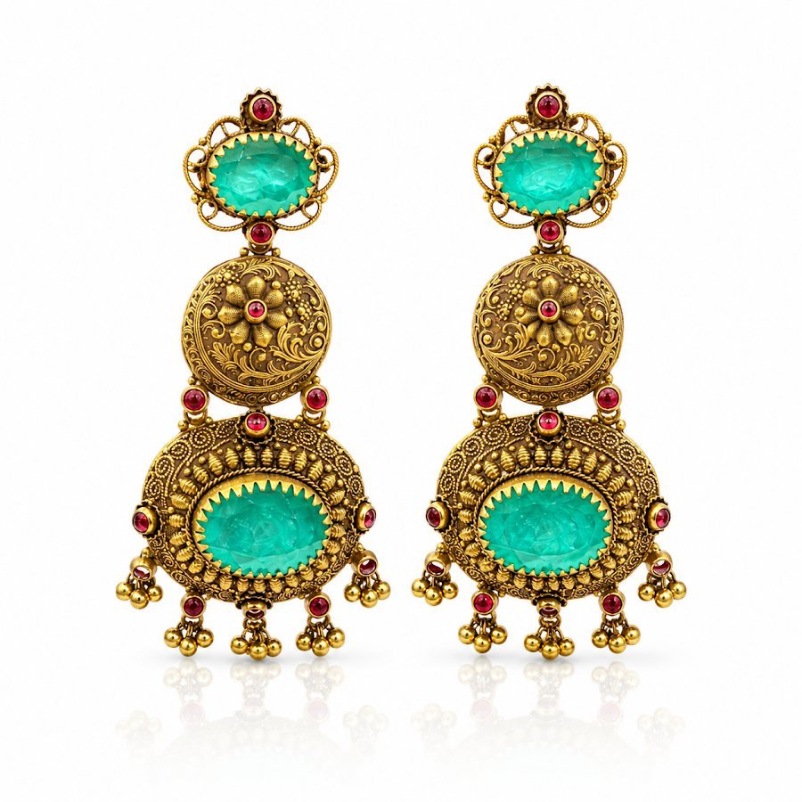 Tanuja Gold Jhumka Earrings