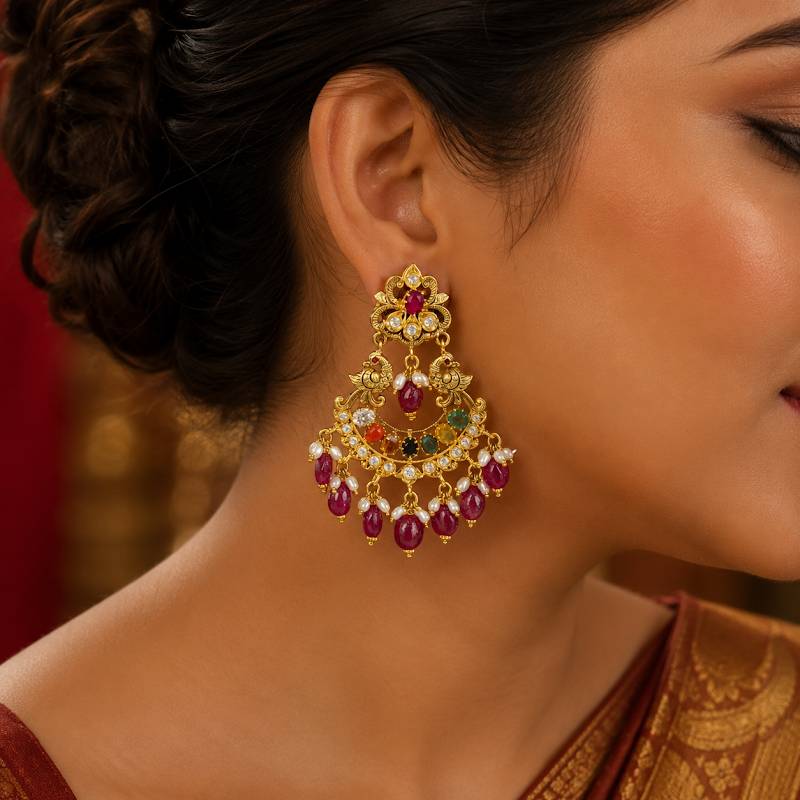 Jhansi Gold Jhumka Earrings