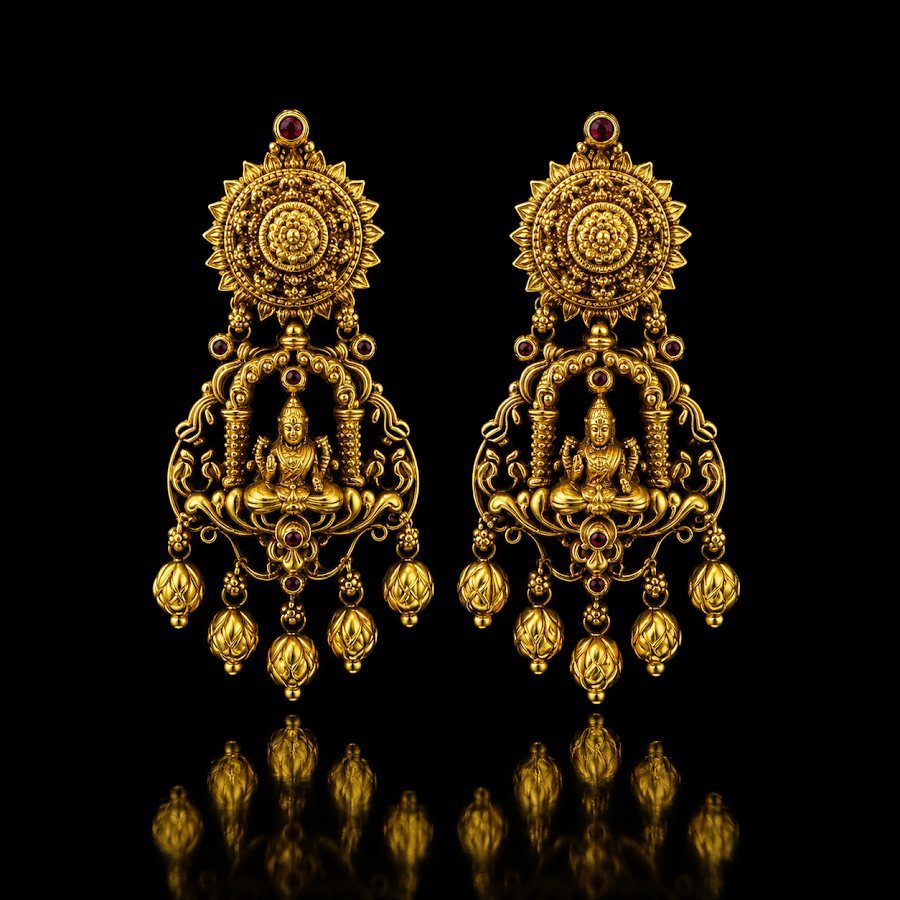 Swetha Gold Jhumka Earrings