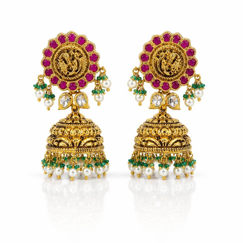 Sneha Gold Jhumki Earrings