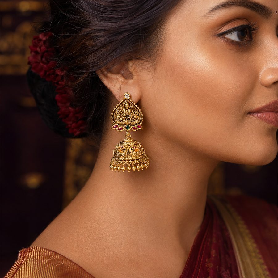 Upasana Gold Jhumki Earrings