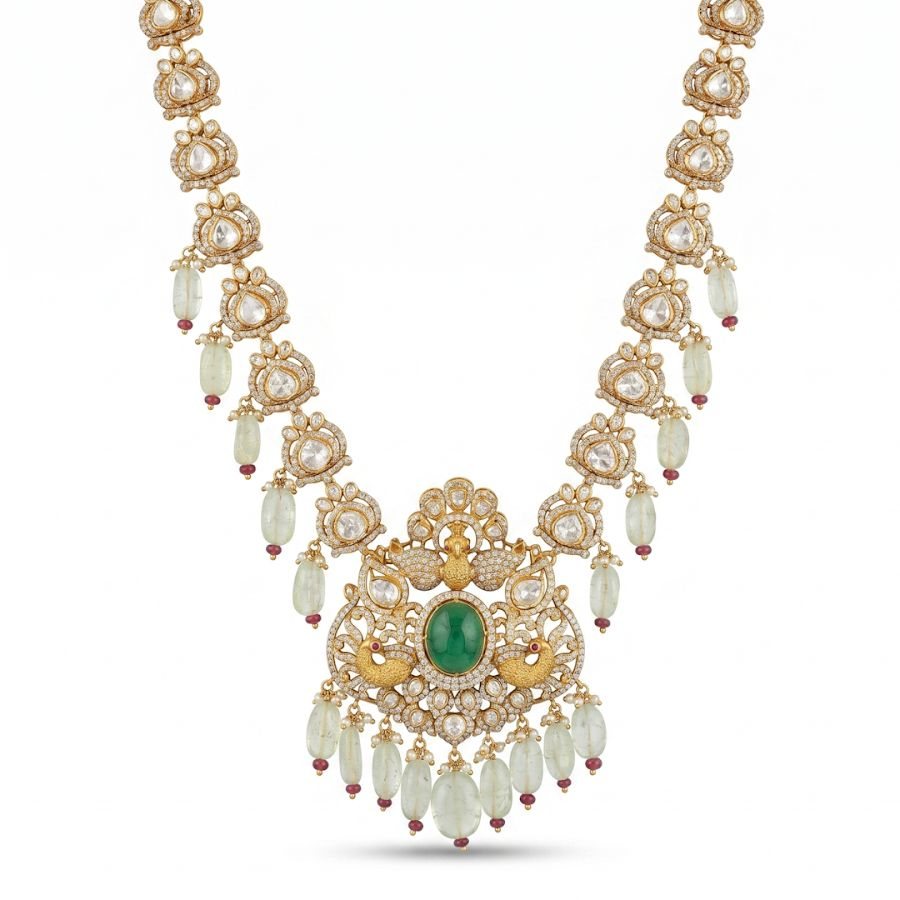 Aparna Moissanite Gold Haram