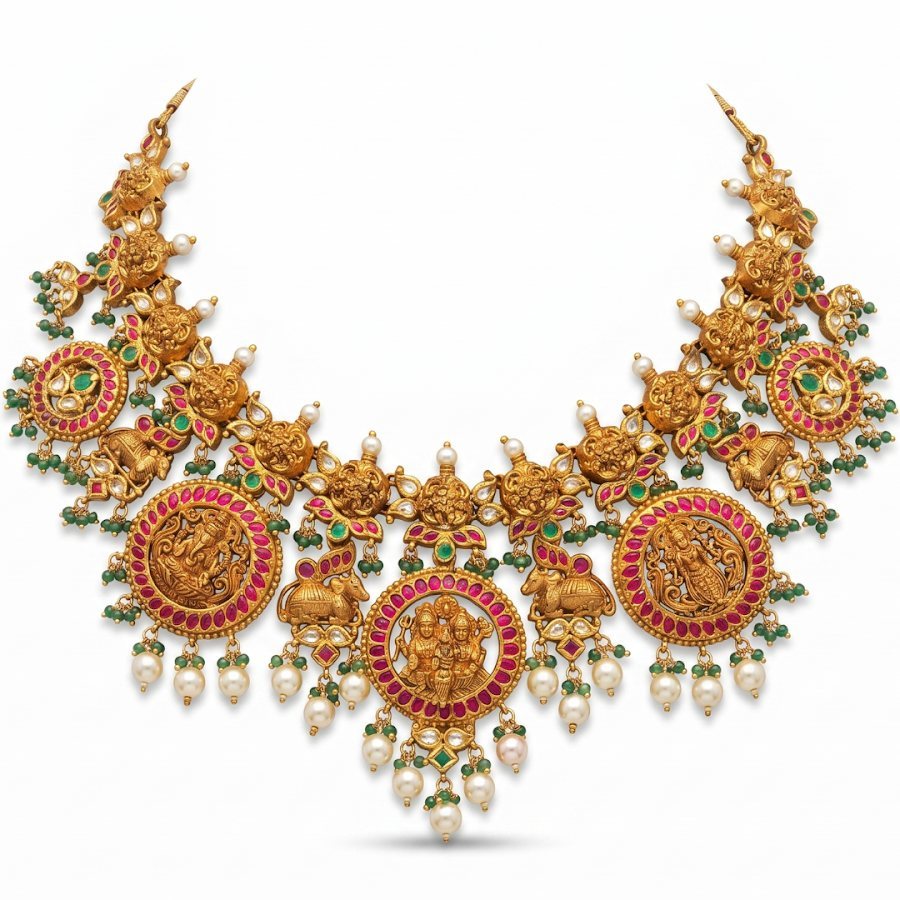Yamuna Nakshi Kundan Necklace