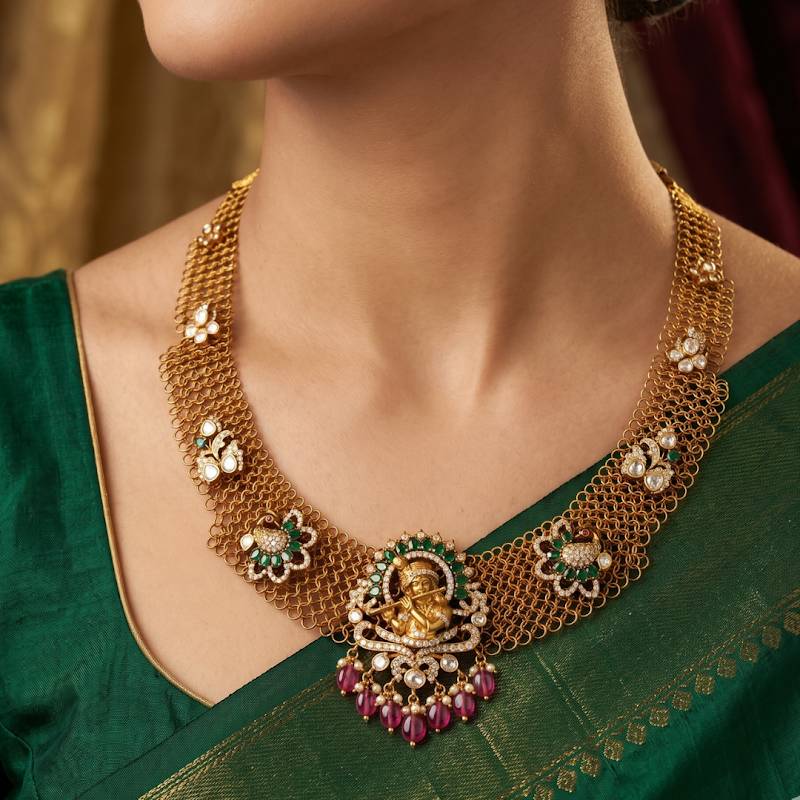 Tanvi Nakshi Gold Necklace