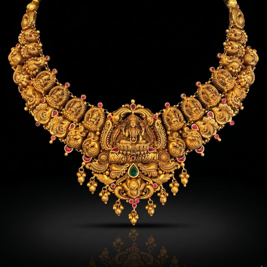 Sanjana Nakshi Gold Necklace