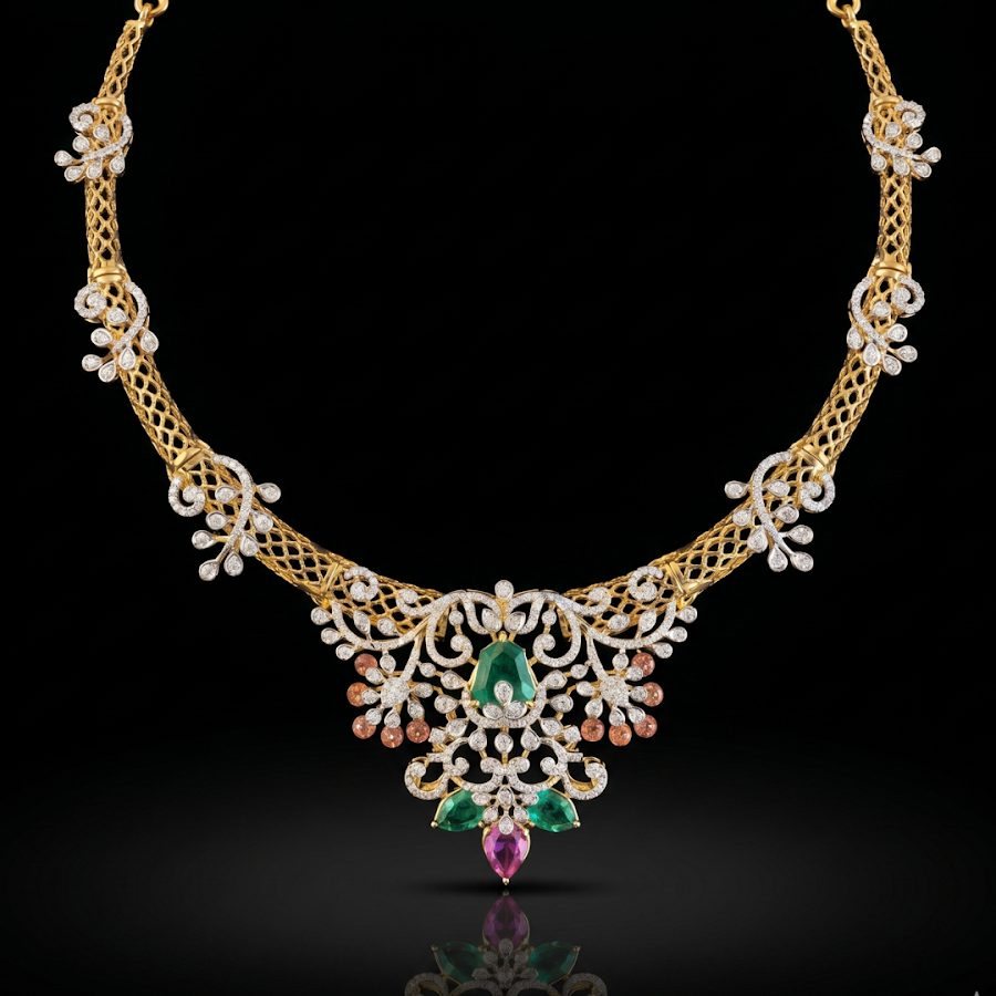 Devaki CZ Gold Necklace