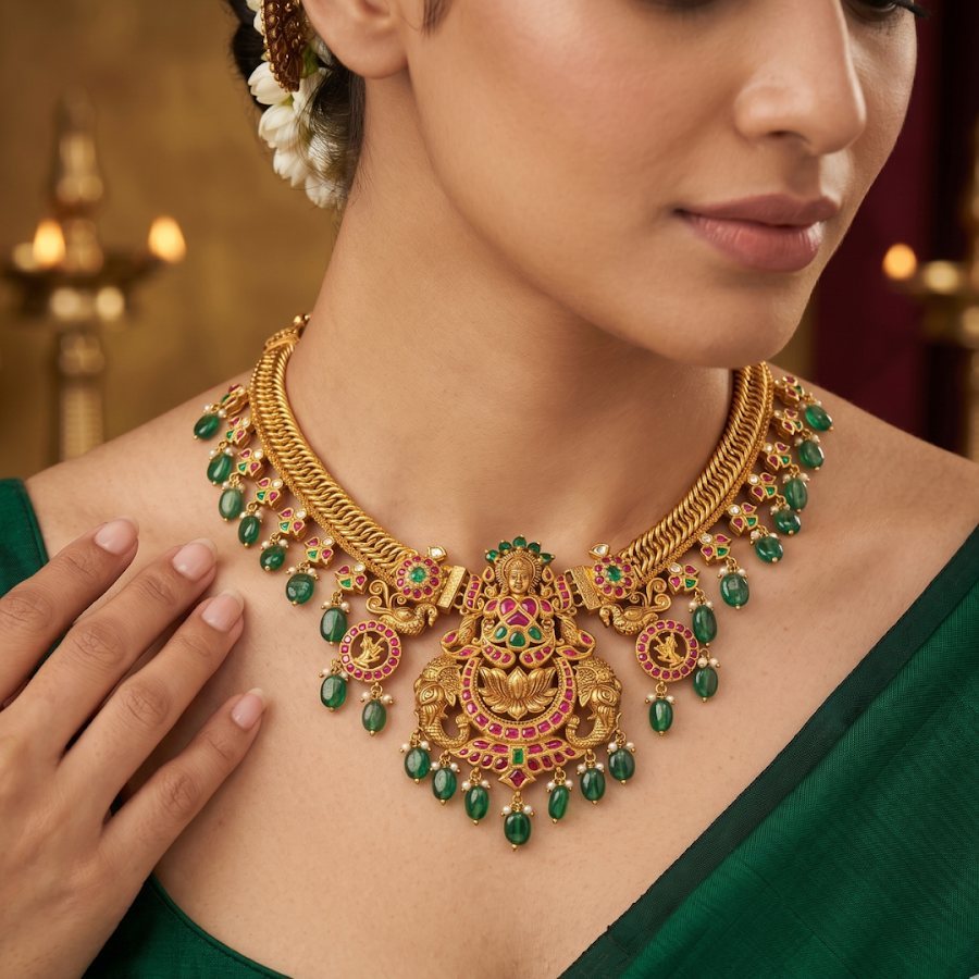Meenakshi Jalebi Gold Necklace