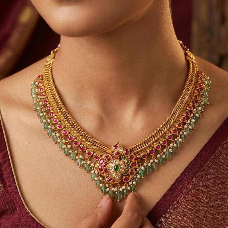 Chitra Jalebi Gold Necklace