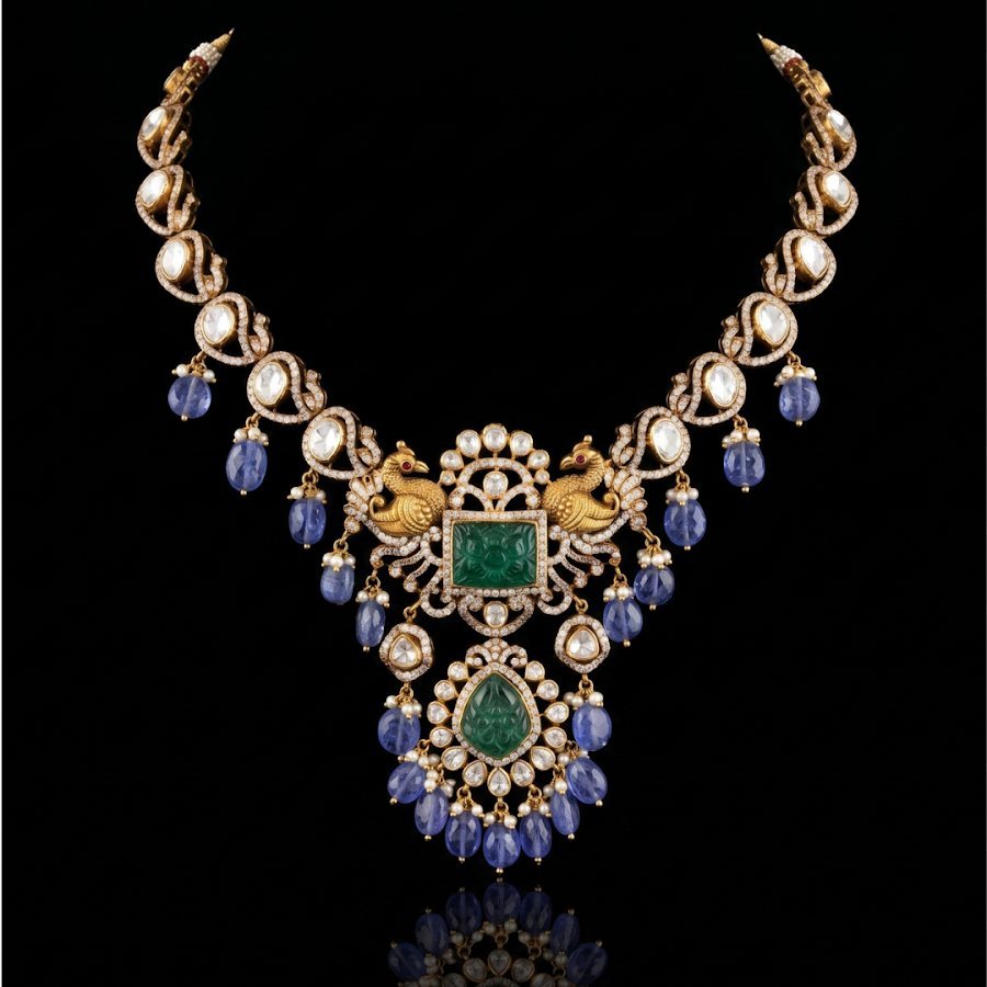 Jagruthi Moissanite Gold Necklace