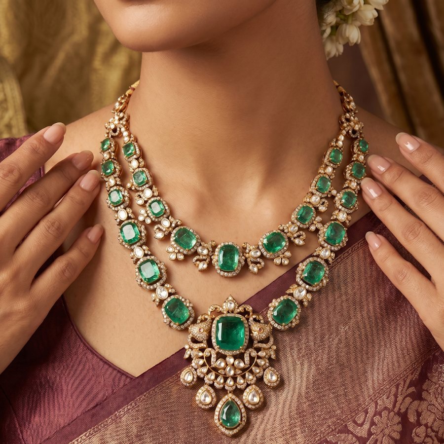 Kalpana Moissanite Gold Necklace