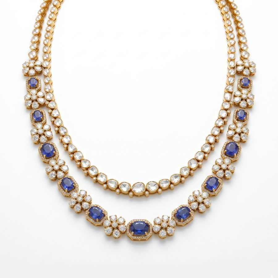 Lavanika Moissanite Gold Necklace