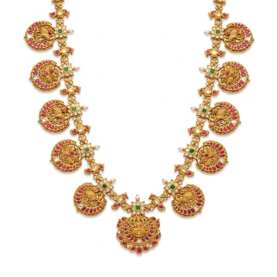 Prathyusha Polki Gold Haram