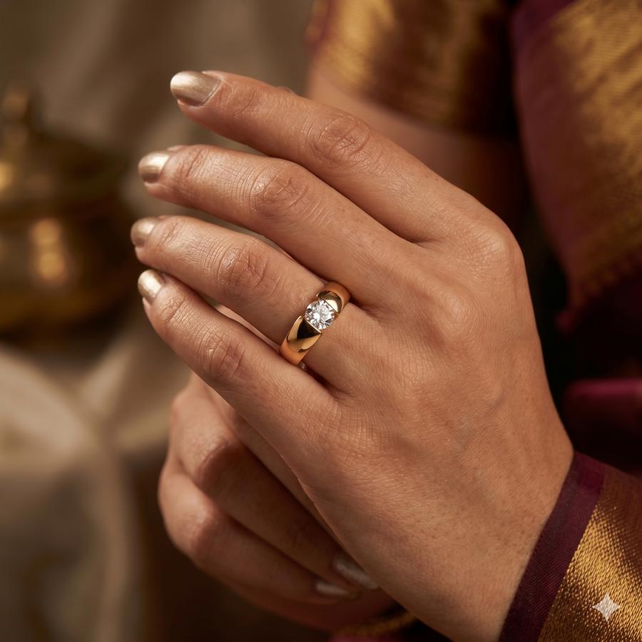 Devika Gold Solitaire-Look Ring