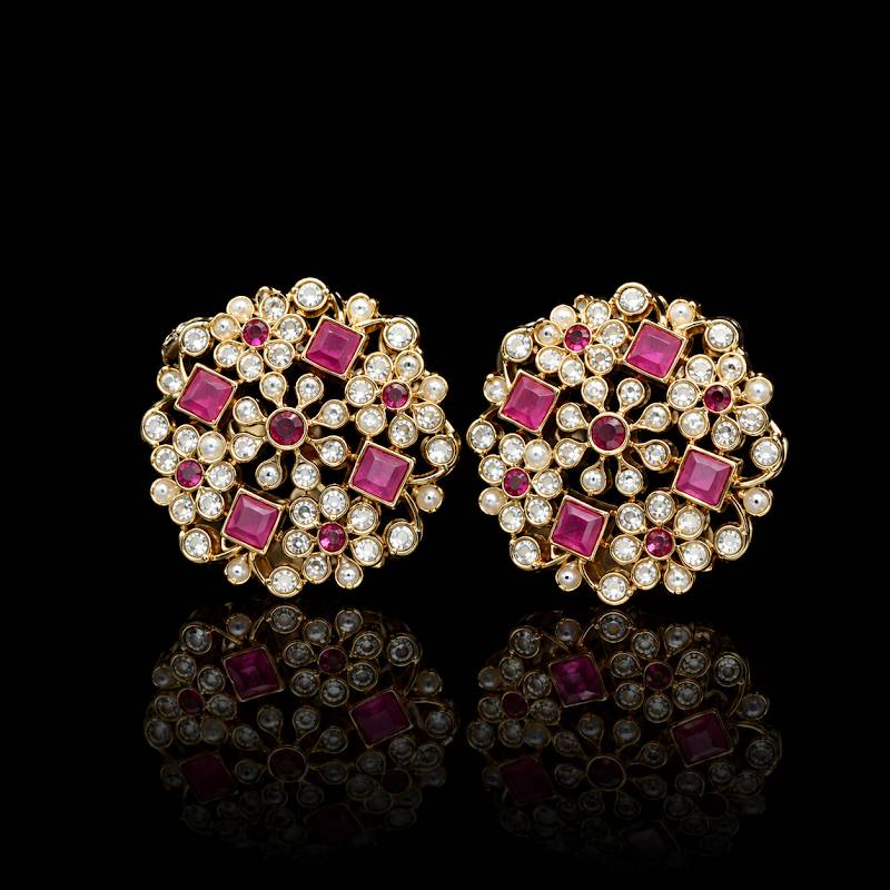 Nithya Gold Stud Earrings