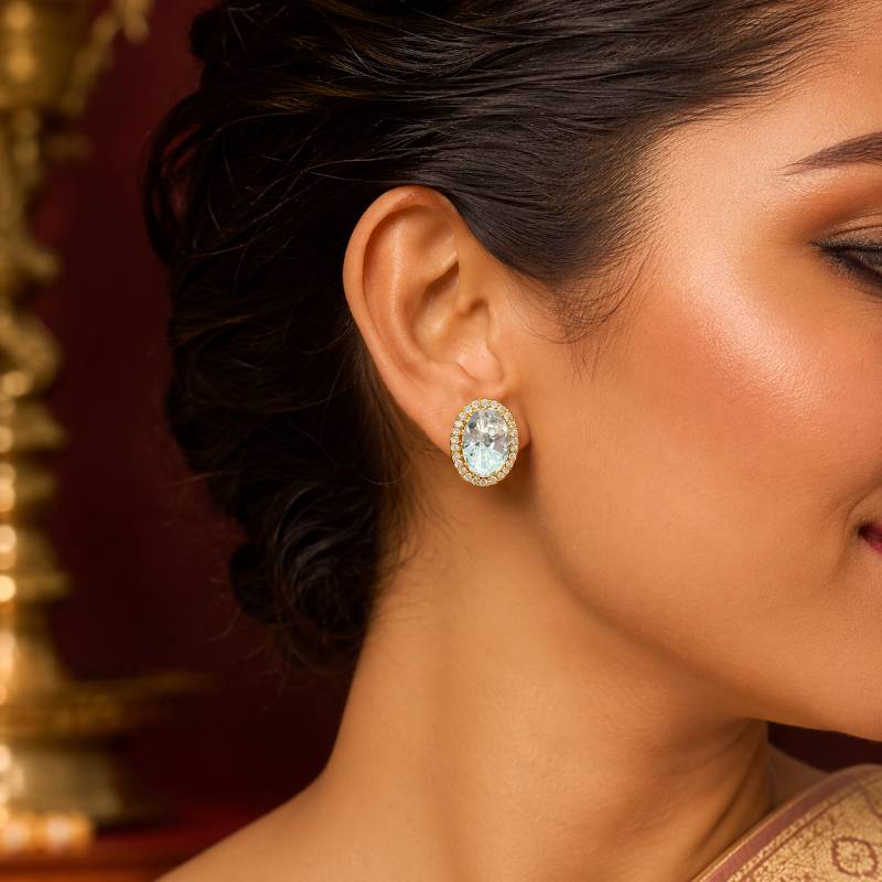 Latha Gold Stud Earrings