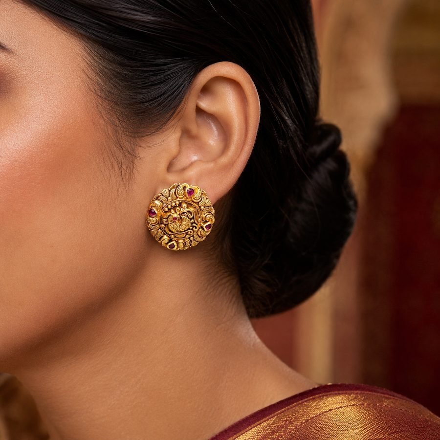 Sindhu Gold Stud Earrings