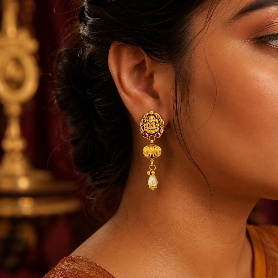Shivani Gold Stud Earrings
